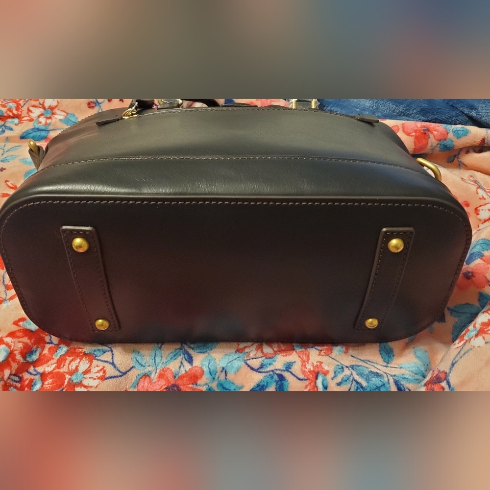 New Dooney Bourke Florentine Leather Domed Satchel Black - Picture 14 of 15